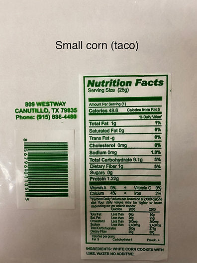 Small Corn Tortillas - TACOS